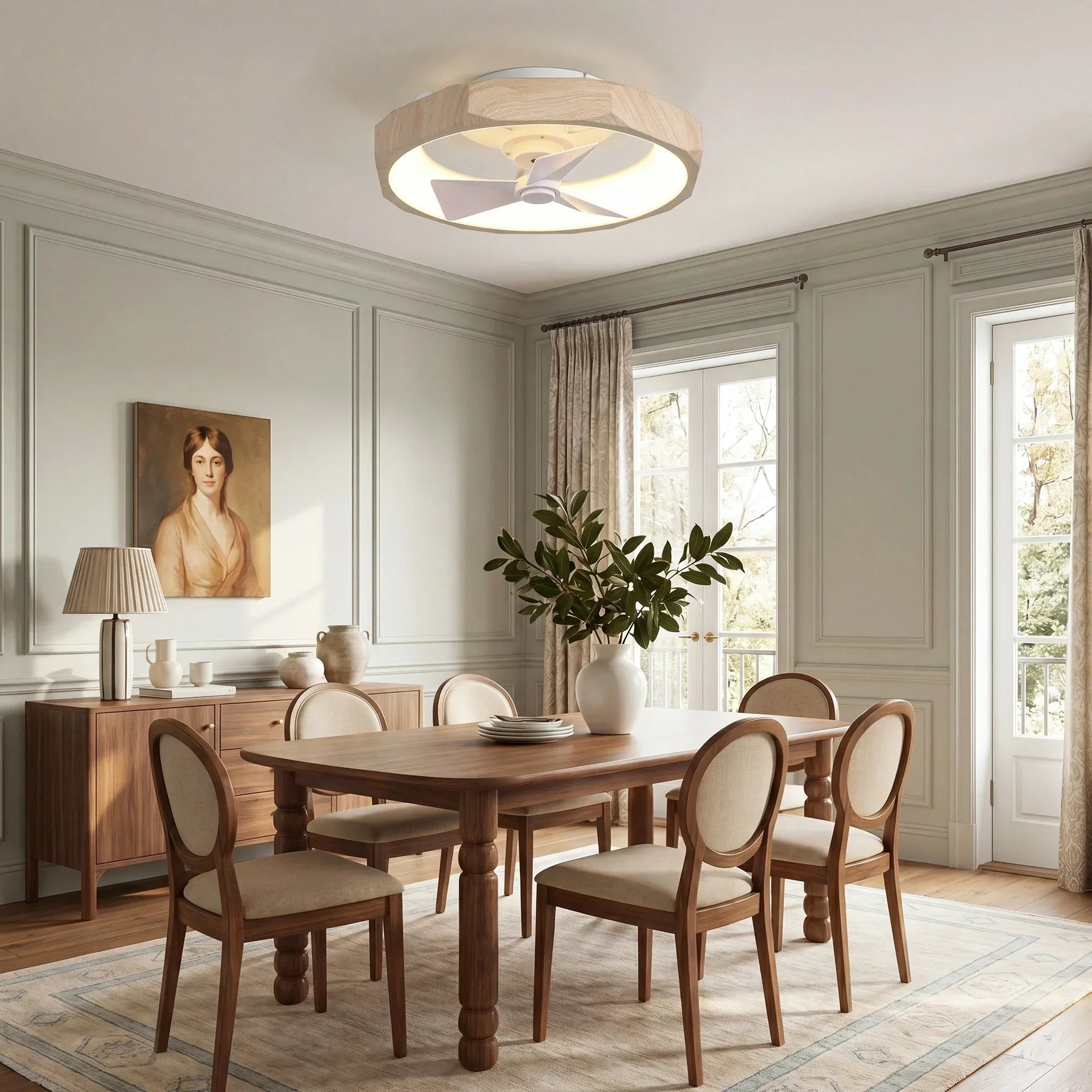 Mavio Silent Ceiling Fan 48cm (19") with LED Light
