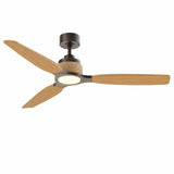 Louise Black/Natural Wood Ceiling Fan Ø142 cm with 100% Solid Wood Blades