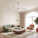 MAXI Weißer Deckenventilator Ø132 cm Leise mit LED-Licht DC 40W