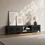 115''/292cm Living Room TV Stand with 36''/91cm Recessed Electric Fireplace