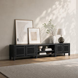 115''/292cm Living Room TV Stand with 36''/91cm Recessed Electric Fireplace