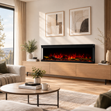 106 cm 42"/127 cm 50" JIYC Media Wall Electric Fire with 13 Flame Colors Built-In Electric Fire with Remote Control 750/1500W