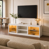 Lumio 168 cm/66" LED-TV-Ständer, passend für Fernseher bis zu 75" mit LED-Regalbeleuchtung 