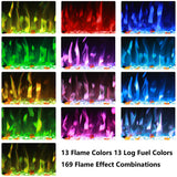 106 cm 42" CARRY Media Wall Electric Fire with 13 Flame Colors Built-In Electric Fire with Remote Control 750/1500W