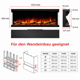 106 cm 42"/127 cm 50" JIYC Media Wall Electric Fire with 13 Flame Colors Built-In Electric Fire with Remote Control 750/1500W
