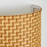 Boho gewebte Wandleuchte aus Stroh für Wohnzimmer und Schlafzimmer, oben und unten leuchtend 