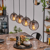 Mid-Century Modern Smoked Glass Ceiling Light for Dining Room Living Room