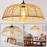 Natural Rustic Bamboo Pendant Light for Kitchen Dining Room