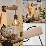Industrielle rustikale Wandlampe aus Holz und Metallkäfig mit Hängedesign für Wohnzimmer und Schlafzimmer 