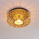 Natural Bohemian Rattan Ceiling Light for Bedroom Living Room