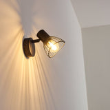 Industrielle Wandleuchte mit schwarzem Käfigschirm und zusätzlichem Rabatt für Wohnzimmer und Schlafzimmer 