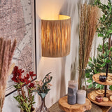 Boho Geflochtene Stroh-Fransen-Wandleuchte für Wohnzimmer und Schlafzimmer 