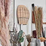 Boho Rattan Geflochtene Tropfenförmige Wandleuchte mit abnehmbarem Kabel für Wohnzimmer und Schlafzimmer 