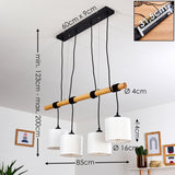 Scandinavian Minimalist Wood and Linen Drum Shade Ceiling Light for Kitchen Dining Room