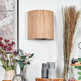 Boho gewebte Rohrzylinder-Wandleuchte für Wohnzimmer und Schlafzimmer 