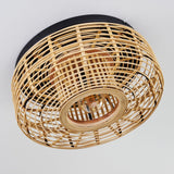 Natural Bohemian Rattan Ceiling Light for Bedroom Living Room