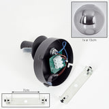 Moderne Wandleuchte Gastor mit Rauchglas-Globus für Wohnzimmer und Schlafzimmer 