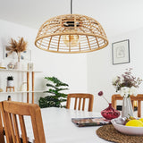 Natural Rustic Bamboo Pendant Light for Kitchen Dining Room