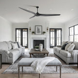 100 Inch Simon Black IP44 Outdoor Downrod Mount Ceiling Fan with Remote Control