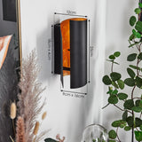 Moderne Zylinder-Wandleuchte mit Bernstein-Glasakzent für Wohnzimmer und Schlafzimmer 