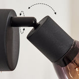 Industrieller moderner Medelim Wandleuchter mit klarem und rauchfarbenem Glas für Wohnzimmer und Schlafzimmer 