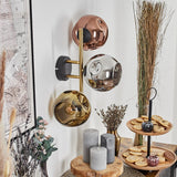 Moderne metallische Globus-Wandleuchten mit goldenen und schwarzen Akzenten für Wohnzimmer und Schlafzimmer 