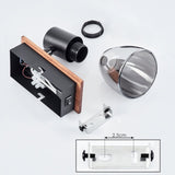 Skandinavische rustikale Wandspotleuchte aus Holz und Metall für Wohnzimmer und Schlafzimmer 