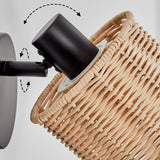 Boho-gewebte Wandleuchten aus Rattan mit verstellbarem Kopf für Wohnzimmer und Schlafzimmer 