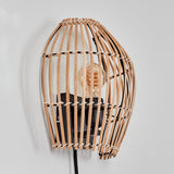 Boho-Bambus-Wandleuchte mit abnehmbarem Kabel für Wohnzimmer und Schlafzimmer 