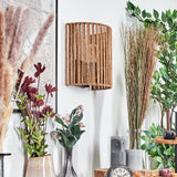 Boho Geflochtene Seil-Zylinder-Wandleuchte für Wohnzimmer und Schlafzimmer 
