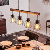 Industrial Rustic Wood & Wire Cage Ceiling Light for Dining Room Living Room
