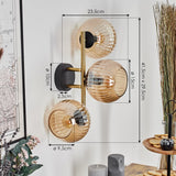 Moderne Wandleuchte mit geripptem Glaskugel-Mehrfachlicht für Wohnzimmer und Schlafzimmer 