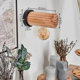 Rustikale Wandleuchte aus Naturholz mit Vintage-Glühbirne für Wohnzimmer und Schlafzimmer 