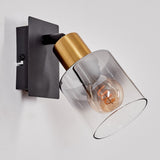 Moderne Wandlampe LETEQUE aus Messing und Schwarz mit klarem Glas für Wohnzimmer und Schlafzimmer 
