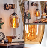 Rustikale industrielle Vevino-Globus-Wandleuchte in Ecru und Schwarz für Wohnzimmer und Schlafzimmer 