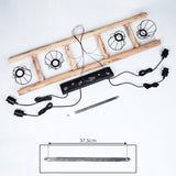 Industrieller Bauernhaus-Deckenleuchte aus Holz und Drahtkäfig für Esszimmer und Wohnzimmer 