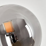 Moderne schwarze Remaisnil-Wandleuchte mit zwei Glaskugeln und Rauchglas für Wohnzimmer und Schlafzimmer 