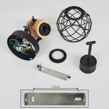 Industrielle Wandlampe aus Holz und Metall mit verstellbarem Kopf für Wohnzimmer und Schlafzimmer 