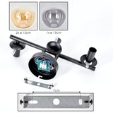 Moderne mehrflammige Glas-Wandleuchte mit schwarzem Metallrahmen für Wohnzimmer und Schlafzimmer 