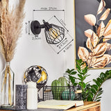 Industrielle schwarze Wandleuchte mit Metallkäfig und verstellbarem Arm für Wohnzimmer und Schlafzimmer 