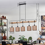 Scandinavian Rustic Wood and Geometric Wire Cage Ceiling Light for Kitchen Dining Room