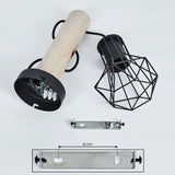 Industrielle rustikale Wandlampe aus Holz und Metallkäfig mit Hängedesign für Wohnzimmer und Schlafzimmer 