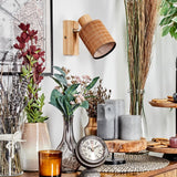 Skandinavische Bambus-Wandleuchte mit verstellbarem Kopf für Wohnzimmer und Schlafzimmer 