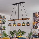 Bohemian Colorful Glass and Rustic Wood Ceiling Light for Dining Room Living Room