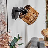 Boho-Bambus-Wandleuchten mit verstellbarem Kopf für Wohnzimmer und Schlafzimmer 
