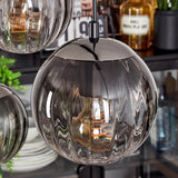 Mid-Century Modern Smoked Glass Ceiling Light for Dining Room Living Room