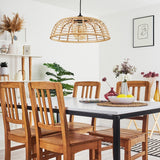 Natural Rustic Bamboo Pendant Light for Kitchen Dining Room