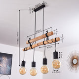 Industrial Vintage Double Wood Beam & Edison Glass Ceiling Light for Dining Room Living Room