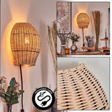 Boho Rattan Geflochtene Tropfenförmige Wandleuchte mit abnehmbarem Kabel für Wohnzimmer und Schlafzimmer 