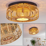 Natural Bohemian Rattan Ceiling Light for Bedroom Living Room